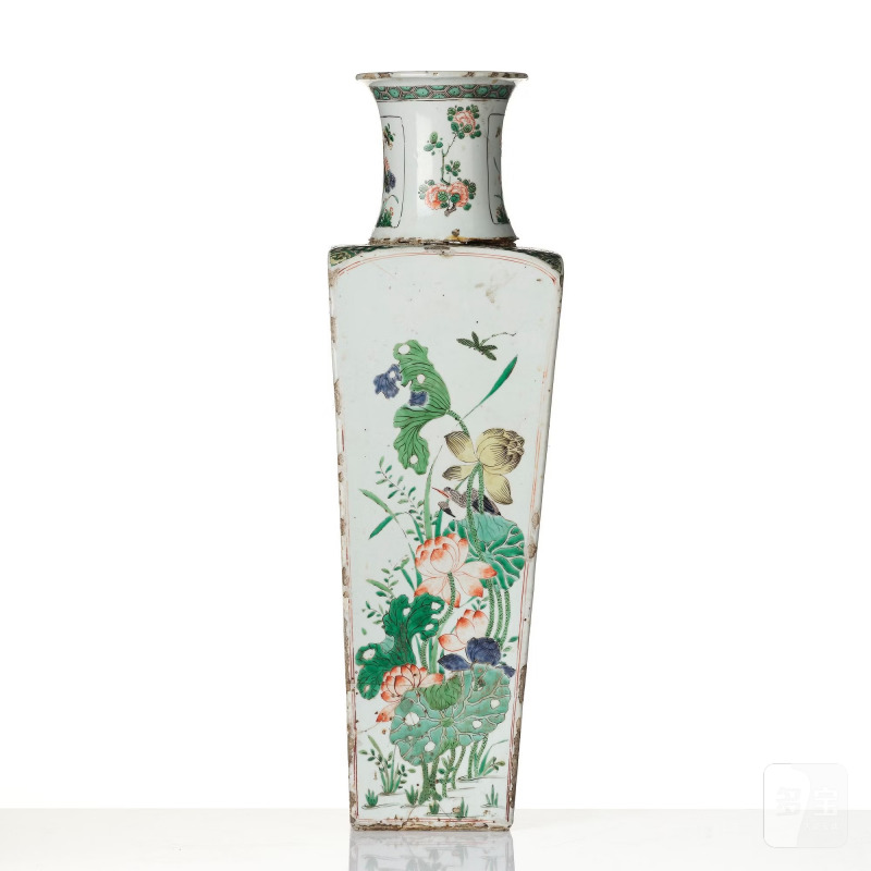 A large famille verte vase, - 图3